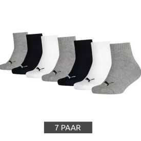   PUMA gyerek negyed hosszú pamut zokni, 7 pár, fekete/fehér/szürke, 701222092 002 - 23-26