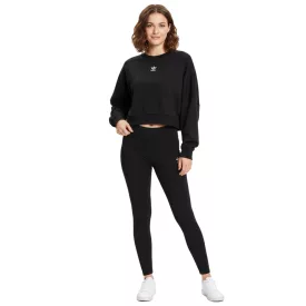   Kényelmes adidas Essentials Női Crop Pulóver, Laza Fazon, Pamut Pulóver IW0953, Fekete Méret:S