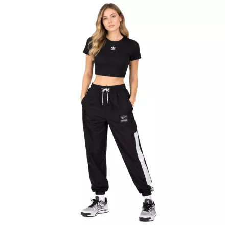 adidas női Ribbed póló Crop Top  hímzett Logo pamut Ing II8057 fekete Méret: L