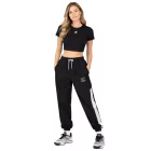 adidas női Ribbed póló Crop Top  hímzett Logo pamut Ing II8057 fekete Méret: M