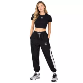   adidas női Ribbed póló Crop Top  hímzett Logo pamut Ing II8057 fekete Méret: M