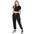 adidas női Ribbed póló Crop Top  hímzett Logo pamut Ing II8057 fekete Méret: M