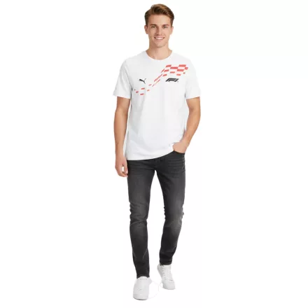 Sporty PUMA x F1 Formula 1 Motorsport férfi póló, pamut Ing, F1 klasszikus 701228160 002 fehér Méret: S