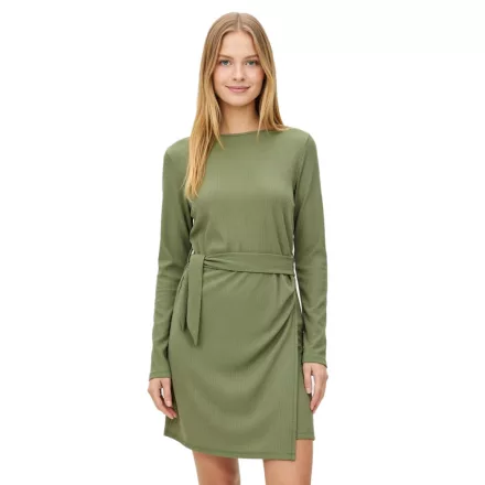 Egyszerű Női Mini Ruha, Hosszú Ujjú Dzsörzé Krepp Ruha, Üzleti Ruha 923840 Zöld Méret:36_38