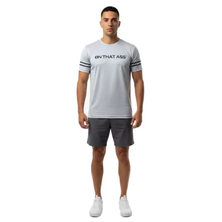 Modern ON THAT ASS Matic férfi sport póló Fitness Performance Ing  stílusos Design szürke Méret: L