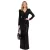 Sparkling női estélyi ruha, hosszú-Sleeved Sequin Maxi ruha 950315 fekete Méret: 32