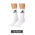 10 pár LOTTO sport Zokni for férfi és női, Training Zokni, Tennis Zokni, pamut Zokni, fehér Méret: 39_42