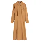 klasszikus női Ing ruha in viszkóz BLEND Maxi ruha 943847 világos barna Méret: 44