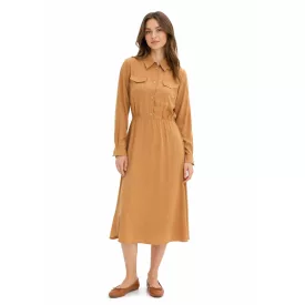   klasszikus női Ing ruha in viszkóz BLEND Maxi ruha 943847 világos barna Méret: 50