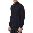 klasszikus férfi Chunky kötött Kardigán  tartó-Up nyaklánc és gomb Placket - texturált Kardigán 13401 - fekete, Navy, vagy szürke Méret: M