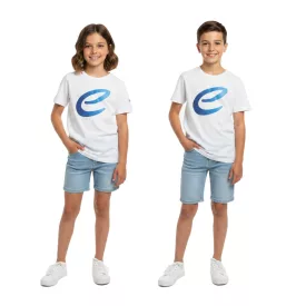   Colorful Formula E gyerek'' nadrág-újj póló, Sustainable pamut Ing  Formula E Logo 701223593 fehér/kék vagy fehér/rózsaszín/sárga Méret: 152