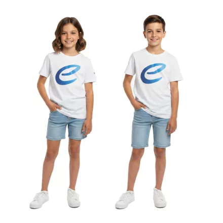 Colorful Formula E gyerek'' nadrág-újj póló, Sustainable pamut Ing  Formula E Logo 701223593 fehér/kék vagy fehér/rózsaszín/sárga Méret: 92