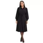 Feminine női Midi ruha  Gyöngy Appliqué, estélyi ruha 929373 fekete Méret: 36