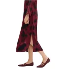 női feminine szatén midi ruha  abstract print, estélyi ruha 927049 piros/fekete Méret: 42