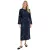 Feminine női szatén Midi ruha  Abstract Print - estélyi ruha 941633 kék/fekete Méret: 46