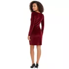 női Mini ruha in csillógó Velvet  Knot Detail, estélyi ruha 908136, Wine piros Méret: 38