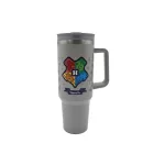 Nagy Harry Potter Roxfort 1,2L Thermos bögre fogantyúval, Rozsdamentes acél, Duplafalú, Hőszigetelt meleg és hideg italokhoz, Szürke Méret:N