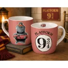 Harry Potter Bögre „Roxfort Expressz” 300 ml Porcelán bögre Rózsaszín szív alakú fogantyúval Méret:N