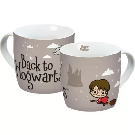   Harry Potter "Roxfort Expressz" Bögre, 300 ml Porcelán Bögre, Rózsaszín szív alakú fogantyúval, Szürke Méret:N