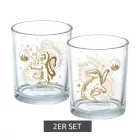 2 db-os Harry Potter pohár készlet misztikus lényekkel, poharak, rajongói ajándéktárgy, 400 ml, fehér/arany Méret:N