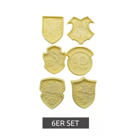   Harry Potter 6 db-os süti vágó készlet 6 különböző mintával, fondant vágó, rajongói cikk, bézs Méret:N