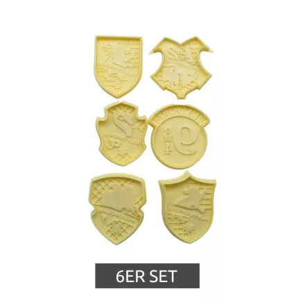 Harry Potter 6 db-os süti vágó készlet 6 különböző mintával, fondant vágó, rajongói cikk, bézs Méret:N