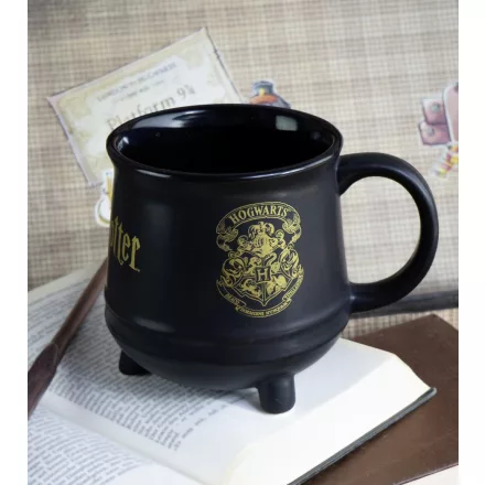 Harry Potter 3D üst bögre Roxfort címerrel, 560ml, fekete/arany Méret:N