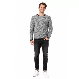   klasszikus tömör SDFlocks férfi kerek nyakú pulóver 21102722ME in fekete, kék, szürke, vagy piros Méret: XL
