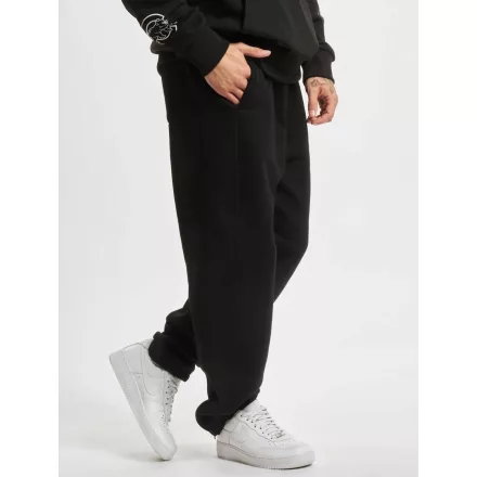 Comfortable URBAN CLASSICS férfi Nadrág  zseb, ribbed cuffs, 380 g/m² pamut, fekete Méret: XL