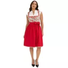 kettő-darab női Dirndl szett: ruha és Szoknya – Oktoberfest felszerelés  dekoratív Trim és Apron – Traditional ruha 970196 (piros/fehér) Méret: 36