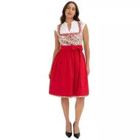   kettő-darab női Dirndl szett: ruha és Szoknya – Oktoberfest felszerelés  dekoratív Trim és Apron – Traditional ruha 970196 (piros/fehér) Méret: 36