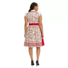 kettő-darab női Dirndl szett: ruha és Szoknya – Oktoberfest felszerelés  dekoratív Trim és Apron – Traditional ruha 970196 (piros/fehér) Méret: 36