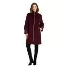 2-darab elegáns női kabát szett: 2-in-1 gyapjú kabát és Down dzseki kabát Kabát  Recycled Fibers, 906403 bordó Méret: 38