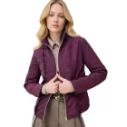 2-darab elegáns női kabát szett: 2-in-1 gyapjú kabát és Down dzseki kabát Kabát  Recycled Fibers, 906403 bordó Méret: 38