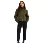 könnyű-care női gyapjú-look blouson dzseki kabát Kabát  dekoratív buttons, plus sizes, 973668 zöld Méret: 54