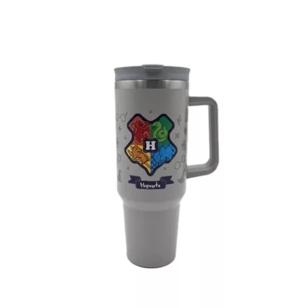 Harry Potter Giant Cup – Roxfort Express vagy vissza to Roxfort Thermal Tumbler (1.2L)  fogantyú | dupla-Walled nemesacél szigetelés for Hot & hideg Drinks | rózsaszín vagy szürke Méret: N