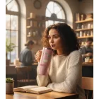 Harry Potter Giant Cup – Roxfort Express vagy vissza to Roxfort Thermal Tumbler (1.2L)  fogantyú | dupla-Walled nemesacél szigetelés for Hot & hideg Drinks | rózsaszín vagy szürke Méret: N