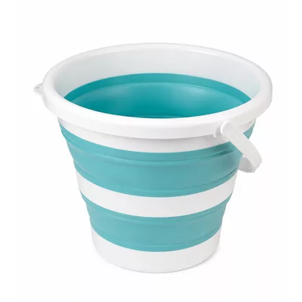 Collapsible 10-Liter Bucket, Space-Saving Household Bucket  Wide fogantyú, 9941978, fehér/kék Méret: N