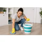 Collapsible 10-Liter Bucket, Space-Saving Household Bucket  Wide fogantyú, 9941978, fehér/kék Méret: N