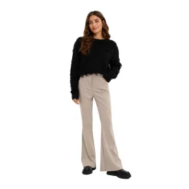   trendi női Nadrág – Wide-Leg szövet nadrág (Flared stílus) 914072 bézs Méret: 36