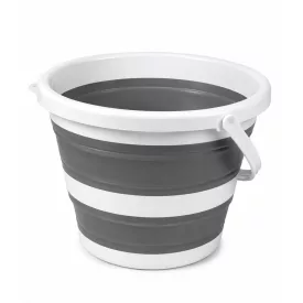   Collapsible 10-Liter Bucket, Space-Saving Household Bucket  Wide fogantyú, 9941077, fehér/szürke Méret: N