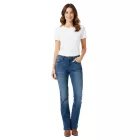 stílusos női Bootcut Farmer  Flared Leg – pamut Nadrág 928026 sötét kék Méret: 32