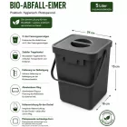 5-Liter Organic Waste Bin  Carry fogantyú – Household Trash Can (szürke, kék, vagy kék/szürke) Méret: N