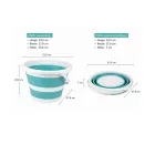 Collapsible Bucket (10 liter) – Space-Saving Household Bucket  Wide fogantyú (fehér/kék vagy fehér/szürke) Méret: N
