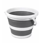Collapsible Bucket (10 liter) – Space-Saving Household Bucket  Wide fogantyú (fehér/kék vagy fehér/szürke) Méret: N