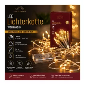   LICHTMOMENTE vízálló LED drót füzér lámpa, 20 meleg fehér LED, 2,2 méter, 9845248