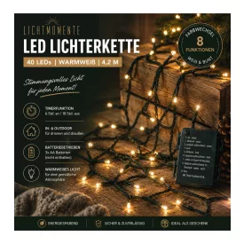   LICHTMOMENTE LED fényfüzér, 4,2 méter, színváltós mikró-LED, fekete, 7667605