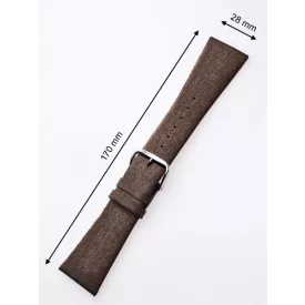   Perigaum -bőr-szíj 28 x 170 mm csillogó barna ezüst kapocs Karkötő /kac 1 napos szállítás
