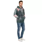Hollister X Social Tourist férfi pulóver, pamut pulóver  Tie-Dye Print, túlméretezett, 365-352-0002-208, zöld/rózsaszín Méret: L (nagyobb) /kac 1 napos szállítás