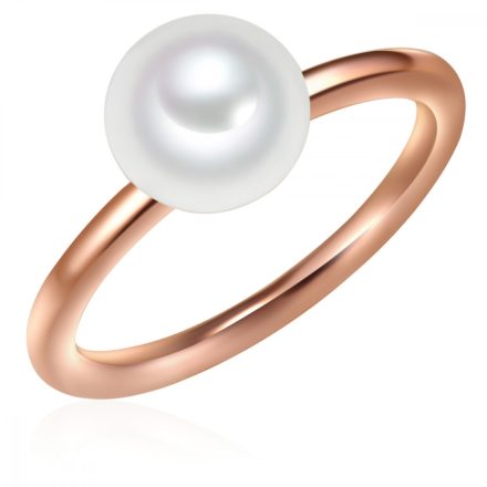 Valero Pearls gyűrű Sterling rosegold gyöngy fehér gyűrű 56 /kac